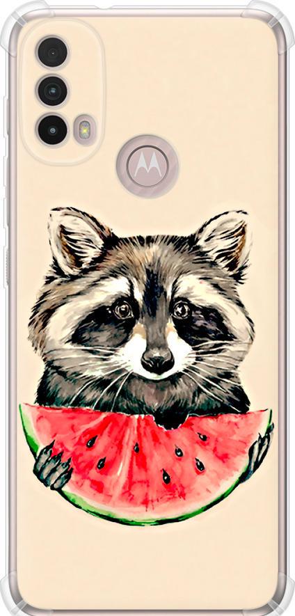 Чехол на Motorola E40 Енотик с арбузом (4605sp-2660-42517)