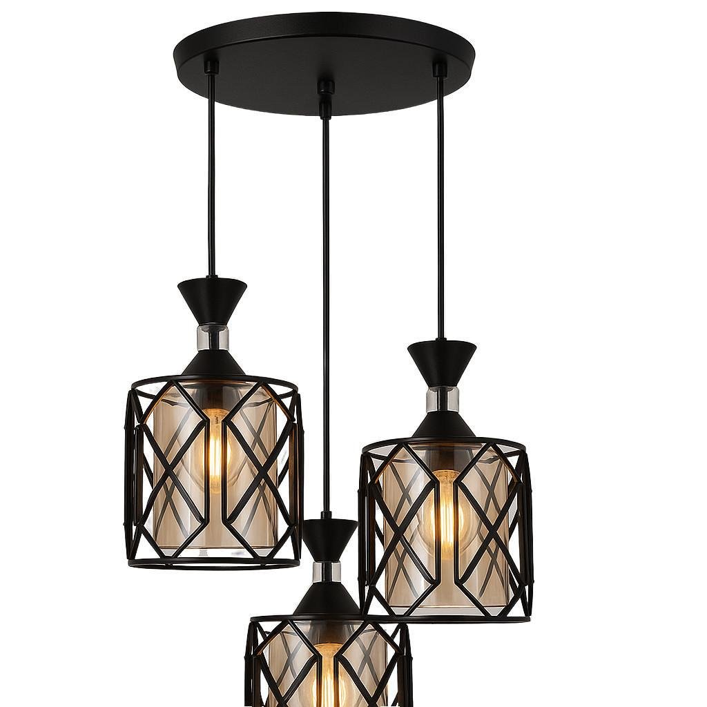 Люстра підвісна NUMINA ZM-4682/3 BK в стилі лофт на 3 плафони Чорний