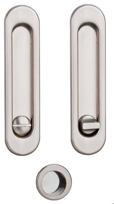 Ручки - ракушки для раздвижных дверей SIBA с механизмом WC, матовый никель (S223 SN) - фото 2 Ручки - ракушки для раздвижных дверей SIBA с механизмом WC, матовый никель (S223 SN) - фото 2