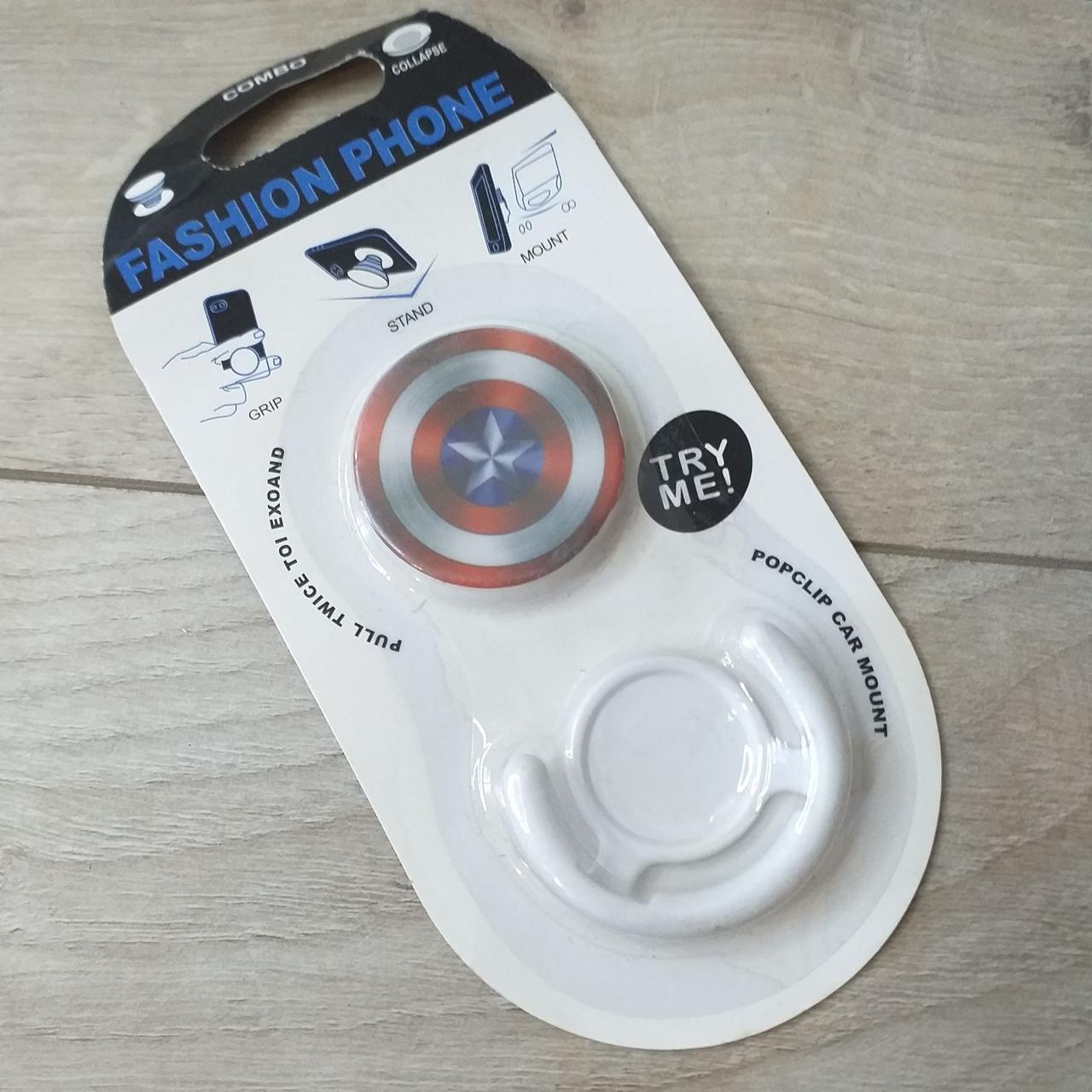 Попсокет держатель Fashion для телефона 3D Капитан Америка Белый (KG-10498) Попсокет держатель Fashion для телефона 3D Капитан Америка Белый (KG-10498)