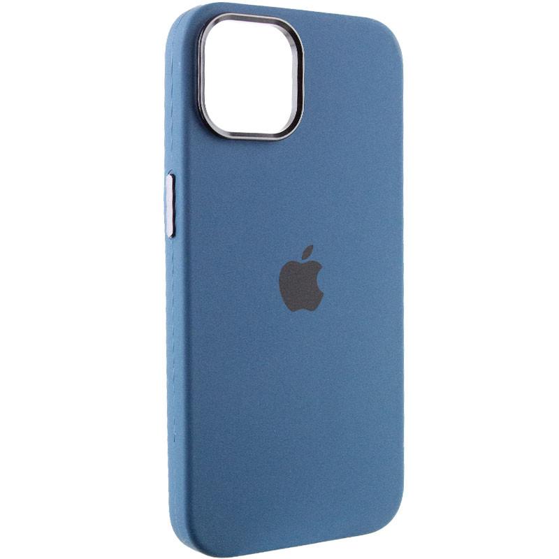 Противоударный чехол Silicone Case Metal Buttons (AA) для Apple iPhone 12 Pro Max (6.7") Синий / StromBlue - фото 1