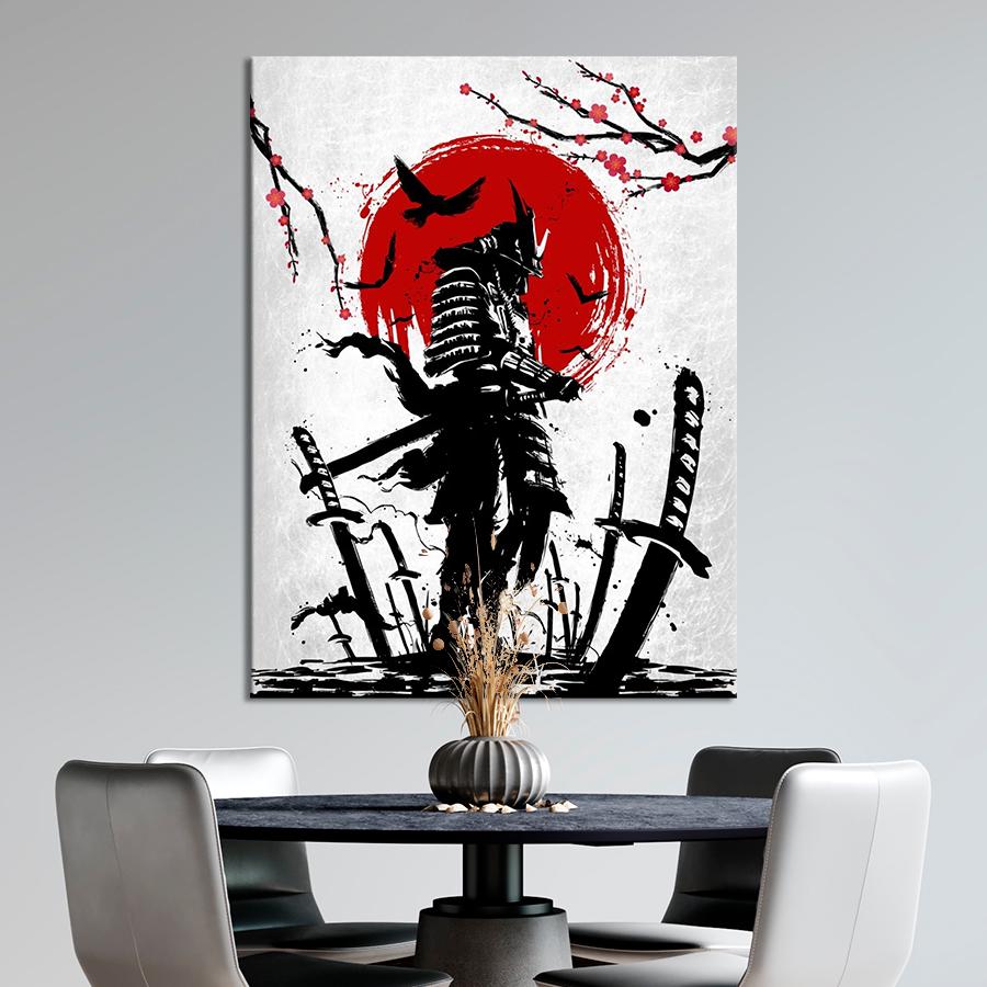 Настенний декор Японский воин самурай 80x60 см (YA-28)