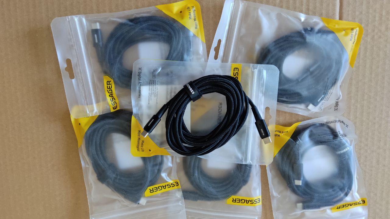 Кабель Essager 100W Type-C/Type-C 677974318773 3 м Black (25043147) - фото 2 Кабель Essager 100W Type-C/Type-C 677974318773 3 м Black (25043147) - фото 2