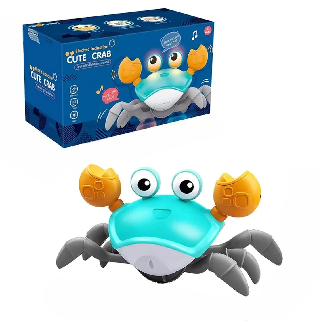 Интерактивная игрушка Краб с функцией распознавания помех со звуковыми и световыми эффектами (QC-1Y)