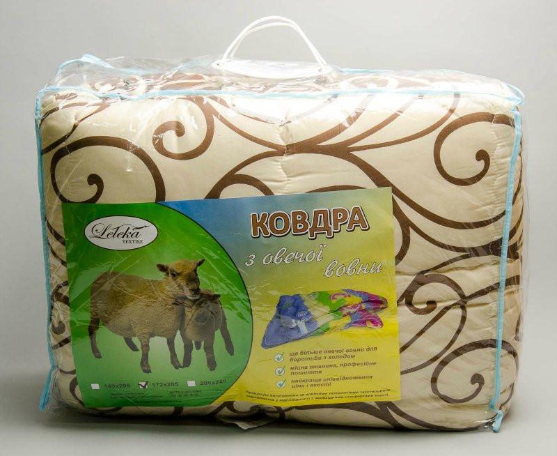 Одеяло из овечьей шерсти евро Лери Макс Вензеля на бежевом (19952)