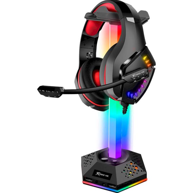 Подставка для наушников Xtrike ME HT-03 c USB-хабом и RGB-подсветкой 1,1 м Черный (21027858) - фото 2