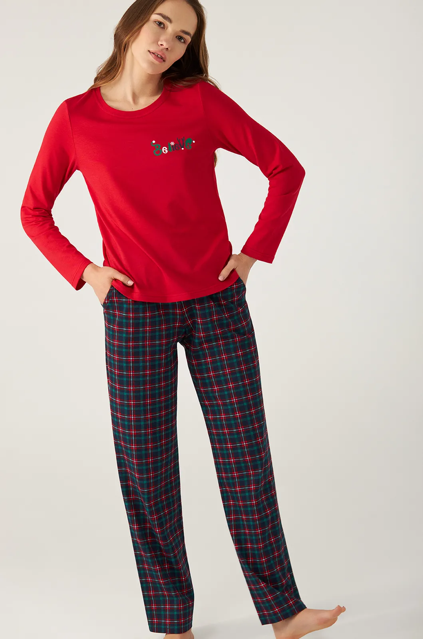 Пижама женская Ellen SNOWY WEATHER 0180/39/01 XL Красный (31327247) Пижама женская Ellen SNOWY WEATHER 0180/39/01 XL Красный (31327247)