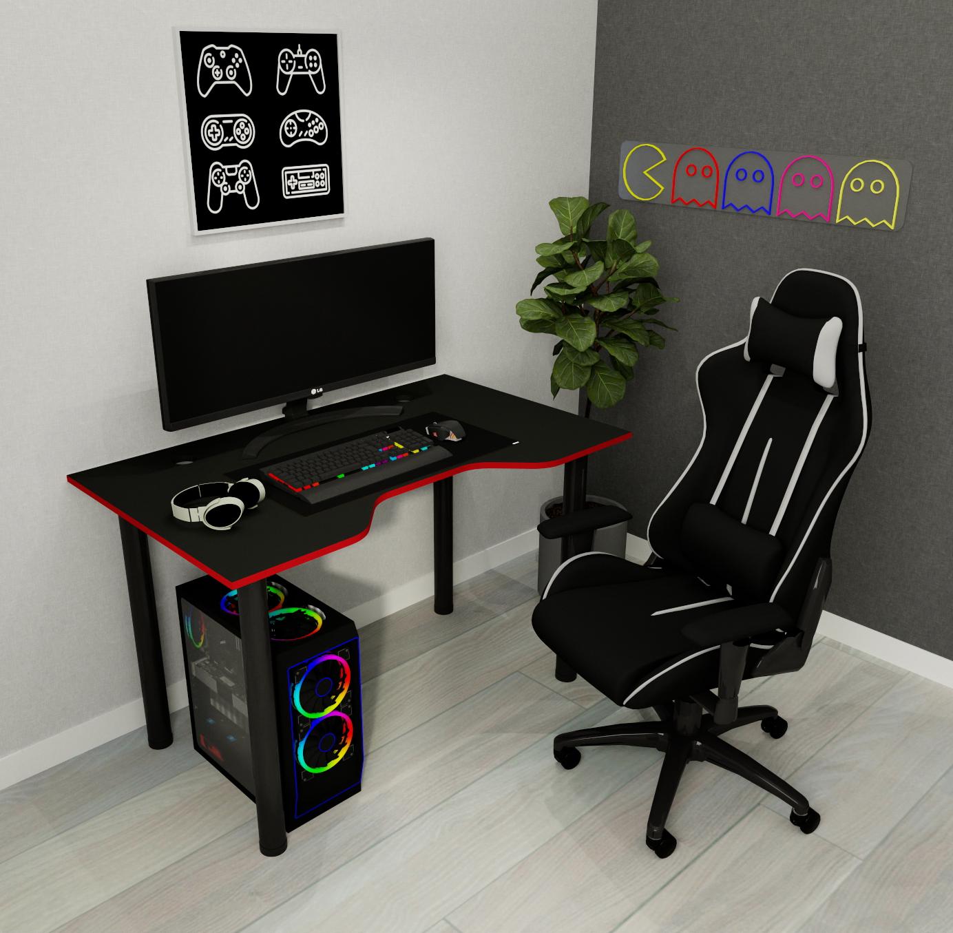 Комп'ютерний стіл з вирізом KIB-5 Чорний (27207620)