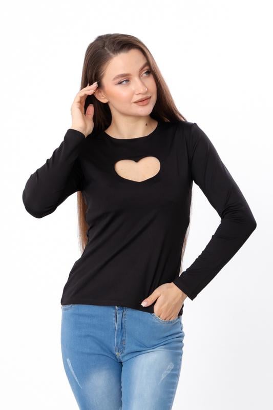 Кофта жіноча з вирізом Носи Своє р. 42 Чорний (15523) Кофта жіноча з вирізом Носи Своє р. 42 Чорний (15523)