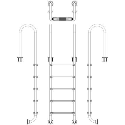 Лестница для бассейна Emaux Muro MUF515-SR 5 ступеней - фото 3