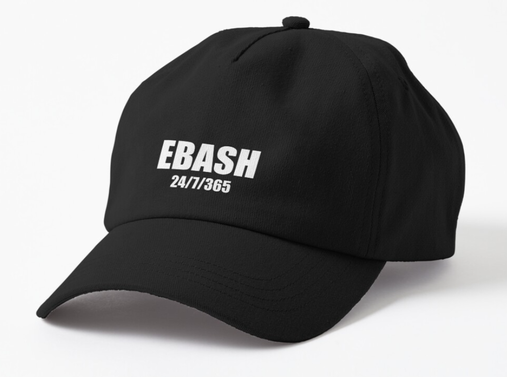 Кепка унисекс Malfini с принтом "Ebsh 24/7/365" Черный (ПН38К-1)