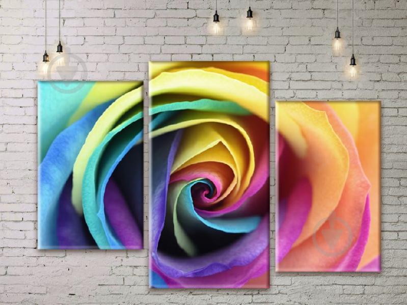 Модульная картина ArtStar цветы Цветная роза ADFL0091 размер 70 х 105 см