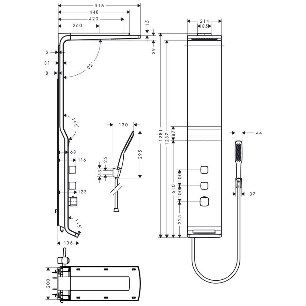 Душова панель зі змішувачем Hansgrohe Raindance Lift 27008400 Білий (141869) - фото 2