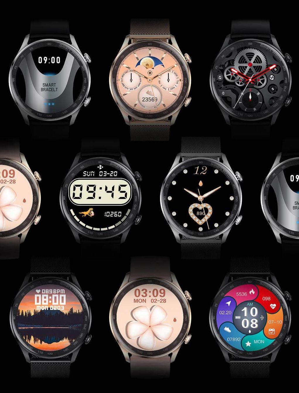 Смарт-часы Lemfo Ak32 Gold пульсометр/тонометр/разговор 2 ремешка - фото 7