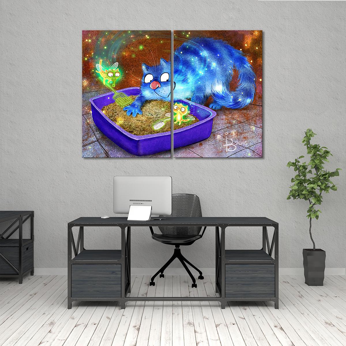 Модульная картина Котофеечки чистого лотка 2 модуля 40х60 см