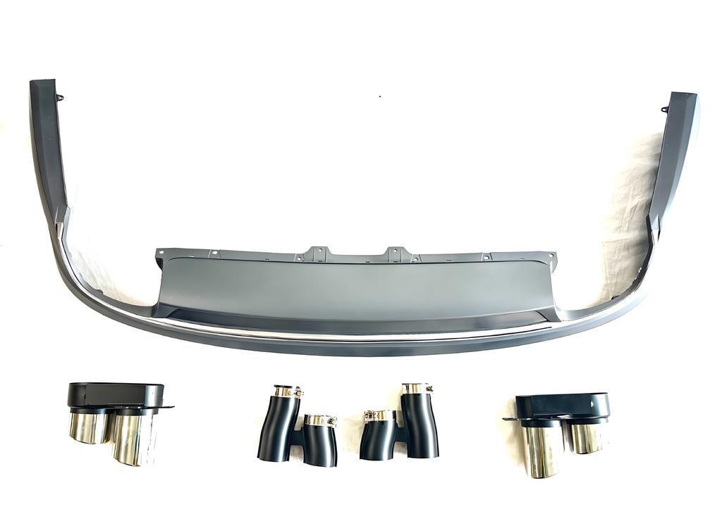 Диффузор задний с насадками S-Style 2014-2018 GT Tuning для Audi A8 2010-2018 гг. ABS-пластик Черный (132036)