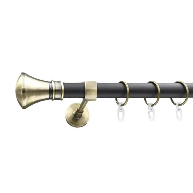 Карниз для штор Orvit Люксор однорядный 19 мм 240 см Черный/Антик (000-7441)