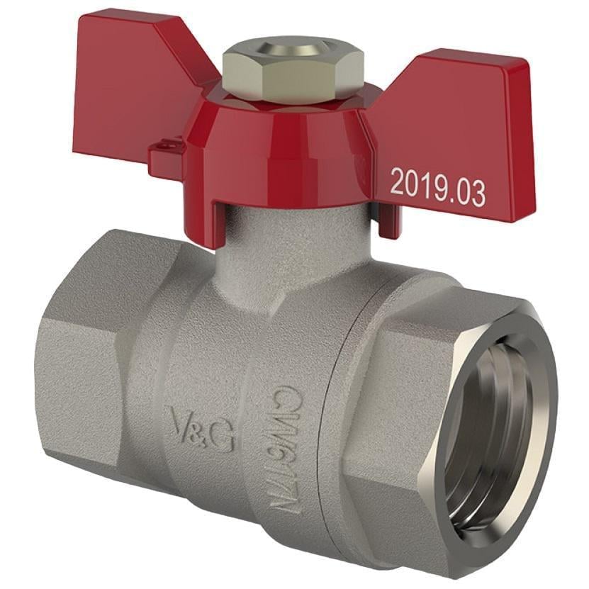 Кран шаровой V&G VALOGIN Optima 3/4" ВВ Красный (SQ-1040159)