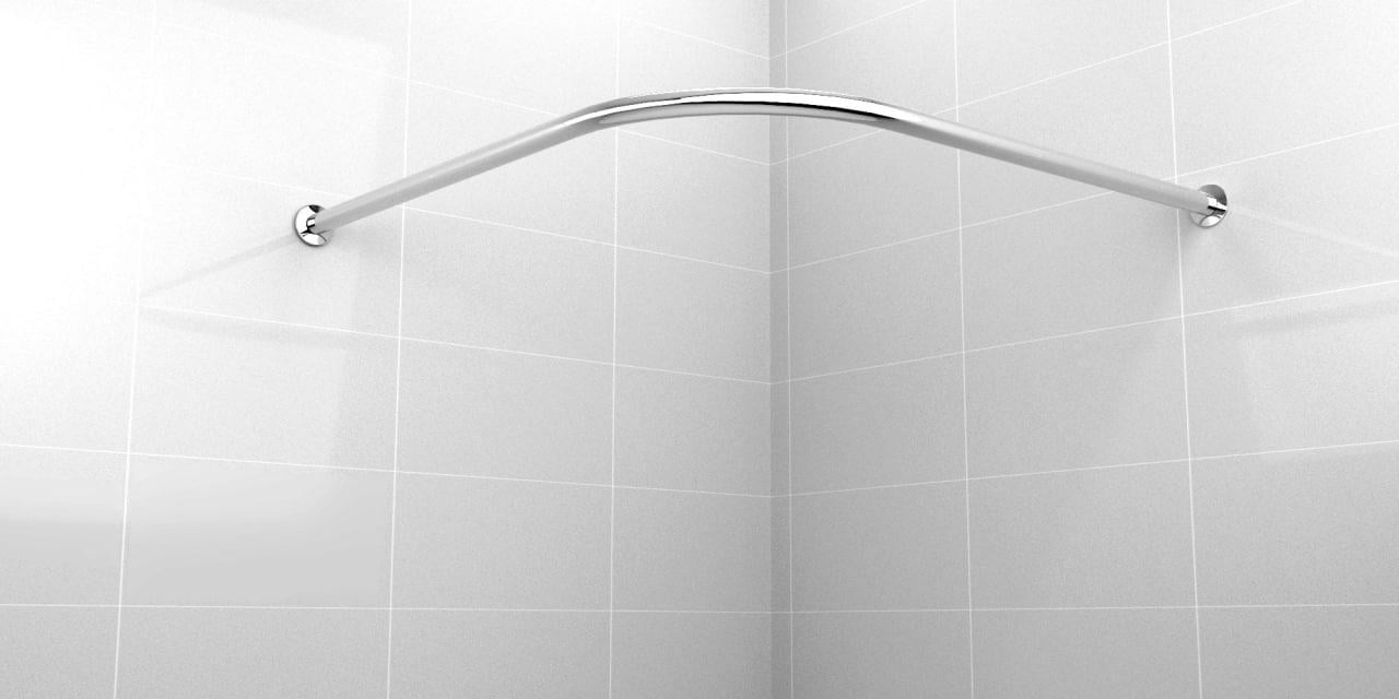 Карниз для душа угловой Г-образный 90х90 см (44590) Карниз для душа угловой Г-образный 90х90 см (44590)