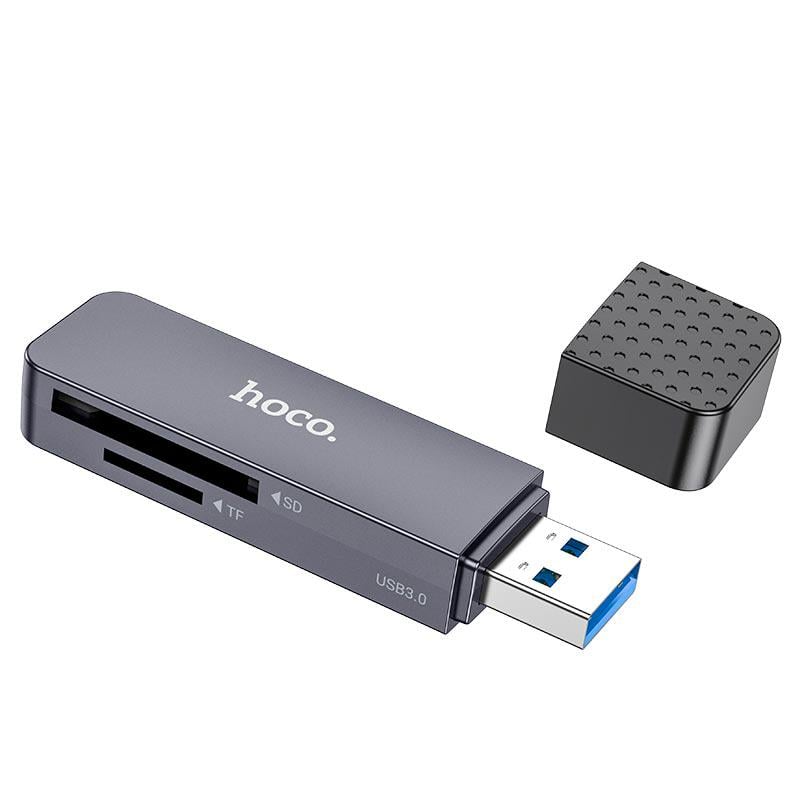 Кардридер Hoco Spirit 2в1 USB 3.0 Card reader HB45 Серый