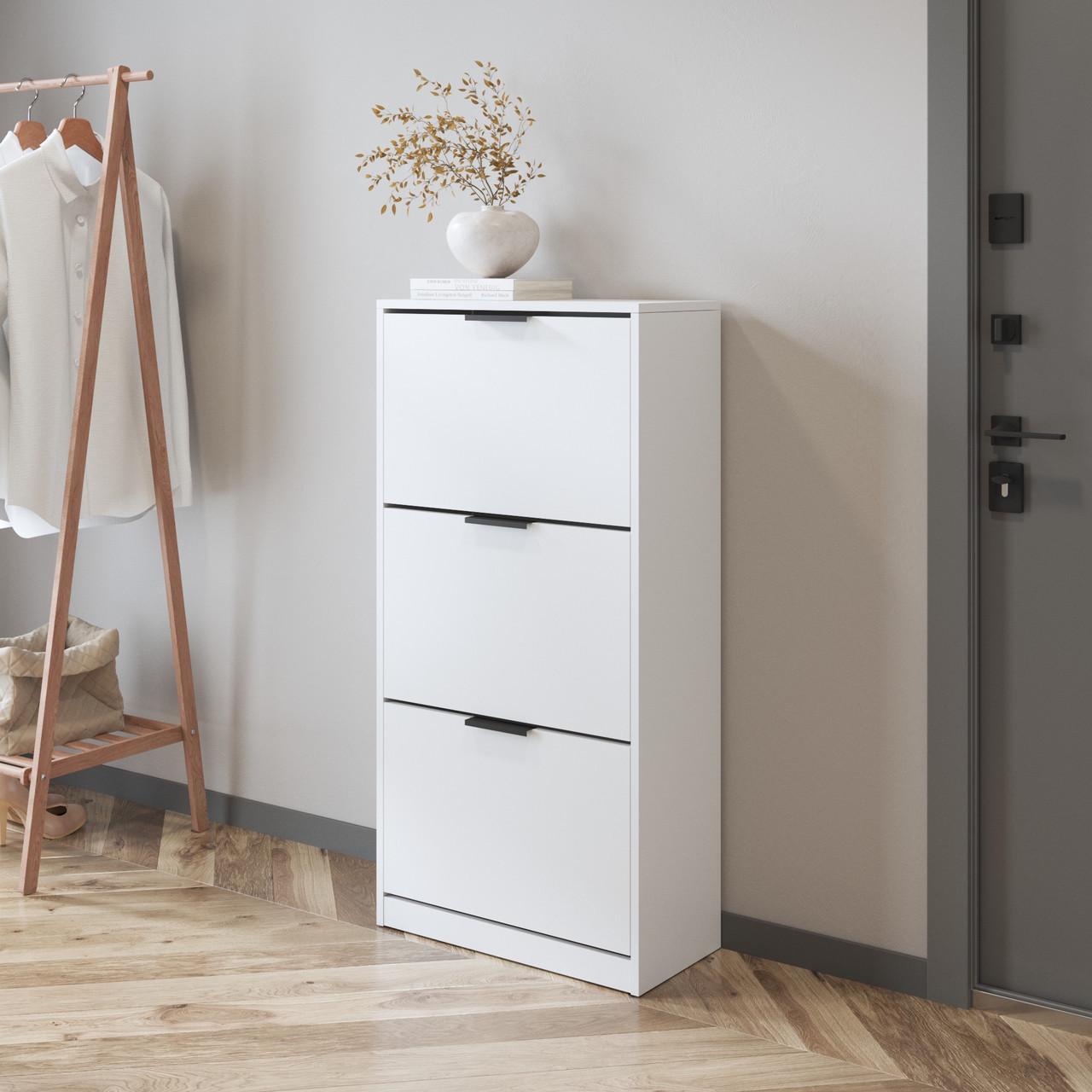 Тумба для обуви VAYS 3 отделения 59,2х28х119 см Белый (30411975)