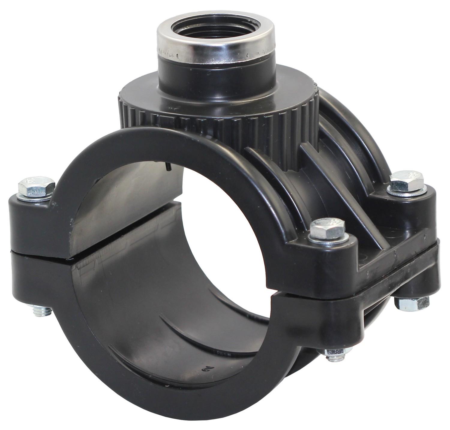 Седловая врезка-хомут обжимной Santehplast SB90 с внутренней резьбой 1" (SB901)