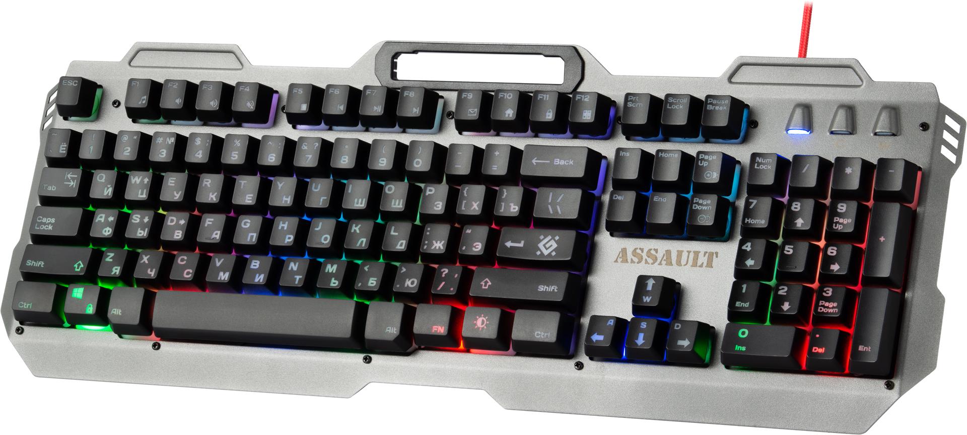 ᐉ Клавиатура Defender Assault GK-350L RU USB Grey-Metall 45350 (69155)