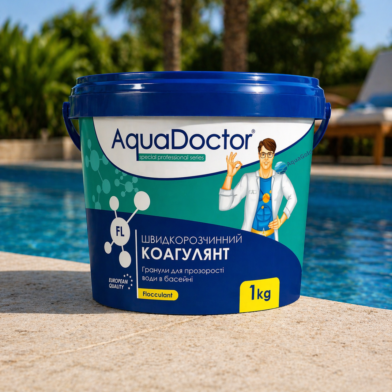 Коагулянт флокулянт против мутности в воде Aquadoctor FL порошка 1 кг