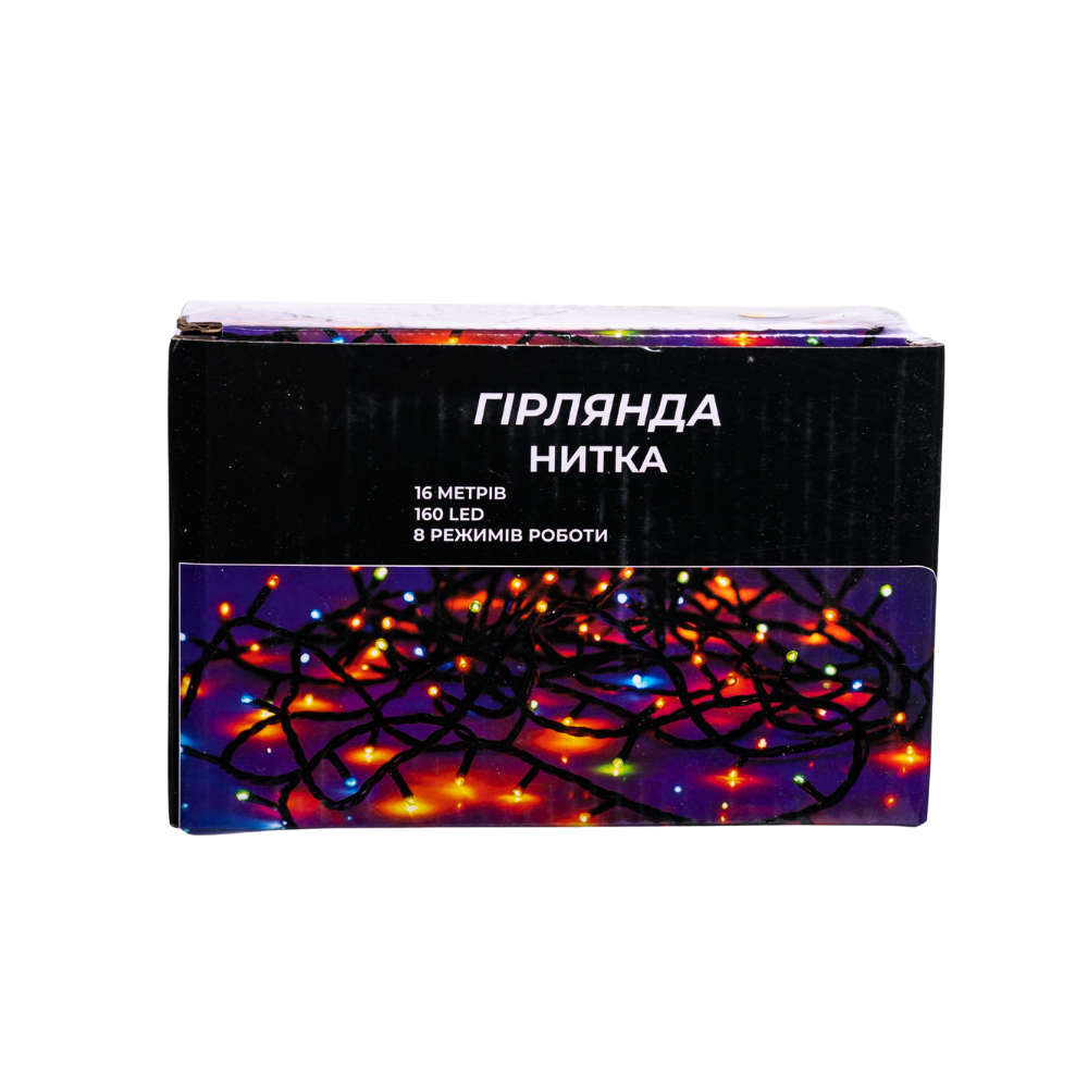 Гірлянда кімнатна Нитка W160LED16MBW 14 м 160 LED Чорний/Холодний Білий (29912827) - фото 2 Гірлянда кімнатна Нитка W160LED16MBW 14 м 160 LED Чорний/Холодний Білий (29912827) - фото 2