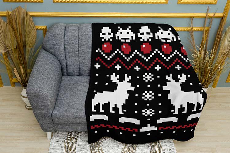 Плед плюшевый Pixel game Festive reindeer двухслойный 135х150 см (114481-2)