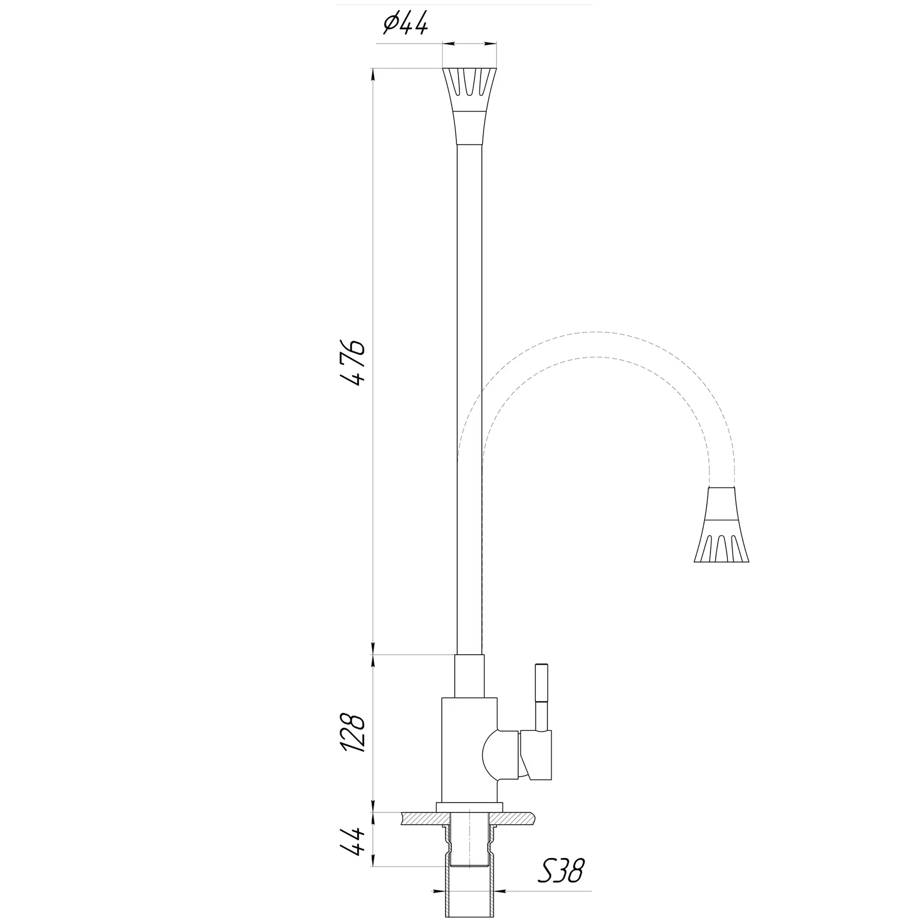 Змішувач для кухні Globus Lux Alpen SBT1-203SA-K15 (GSR-000025228) - фото 6