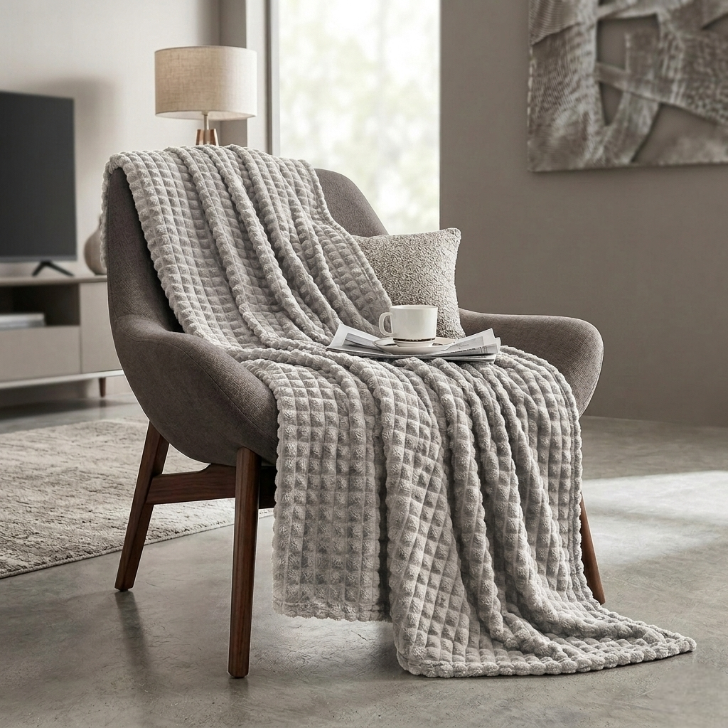Плед на диван и кровать Soft Square 150х200 см Сірий (PlaidSoftSqua150Gray) Плед на диван и кровать Soft Square 150х200 см Сірий (PlaidSoftSqua150Gray)
