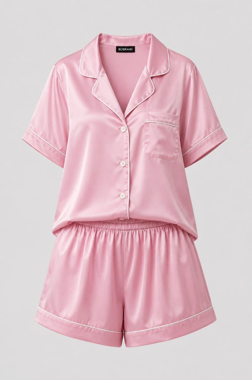 Піжама жіноча шовкова BO.Brand Soft XS Pink Satin (19695)