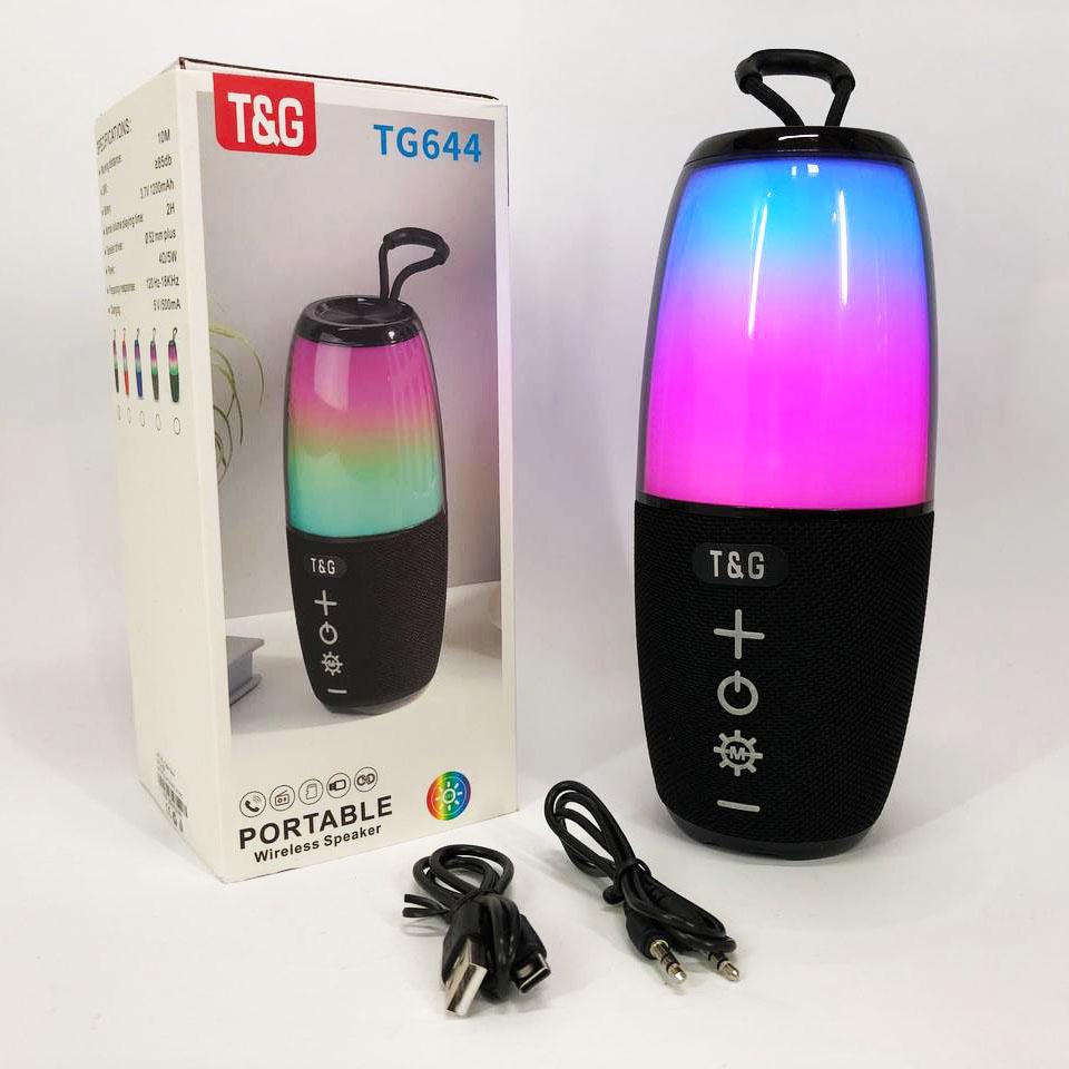 Колонка портативна TG644 5W з RGB підсвічуванням та ремінцем Чорний - фото 2 Колонка портативна TG644 5W з RGB підсвічуванням та ремінцем Чорний - фото 2