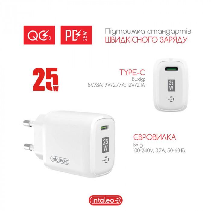 Зарядное устройство сетевое Intaleo TCGQPD125 1USBx3A White (1283126538827) - фото 6