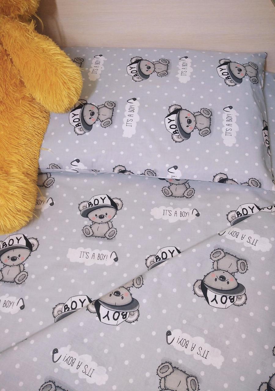 Комплект постельного белья Мишка в кепке 3 пр. Серый (2103852388) - фото 2 Комплект постельного белья Мишка в кепке 3 пр. Серый (2103852388) - фото 2
