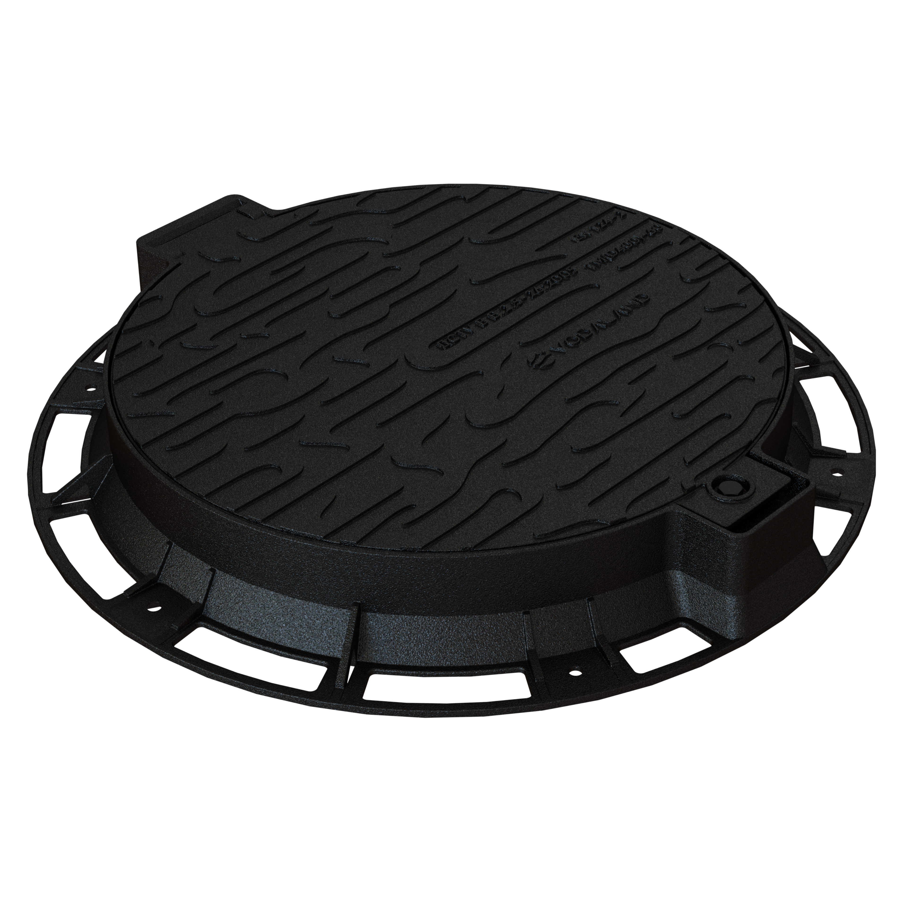 Люк чугунный Vodaland D800 DN600 круглый тяжелый с замком и уплотнительной прокладкой Волна D400 (3525-55U)