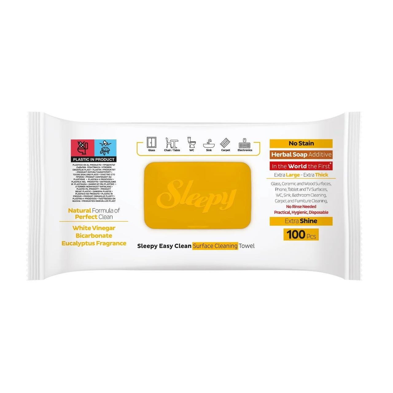 Вологі серветки-рушники для прибирання Sleepy Easy Clean Yellow 100 шт. (000006022) - фото 5 Вологі серветки-рушники для прибирання Sleepy Easy Clean Yellow 100 шт. (000006022) - фото 5