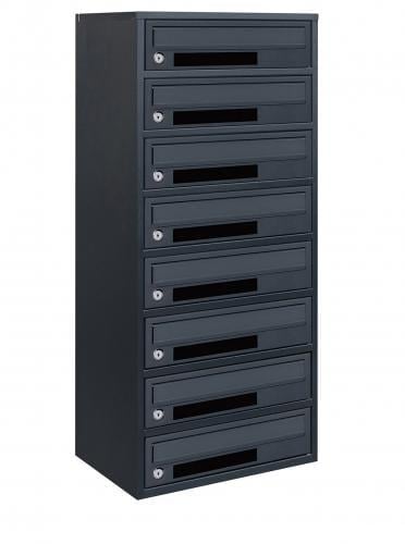 Почтовый ящик Галиндустрия Е2-08-C многосекционный на 8 квартир металлический Антрацитовый (132-119-000004805)