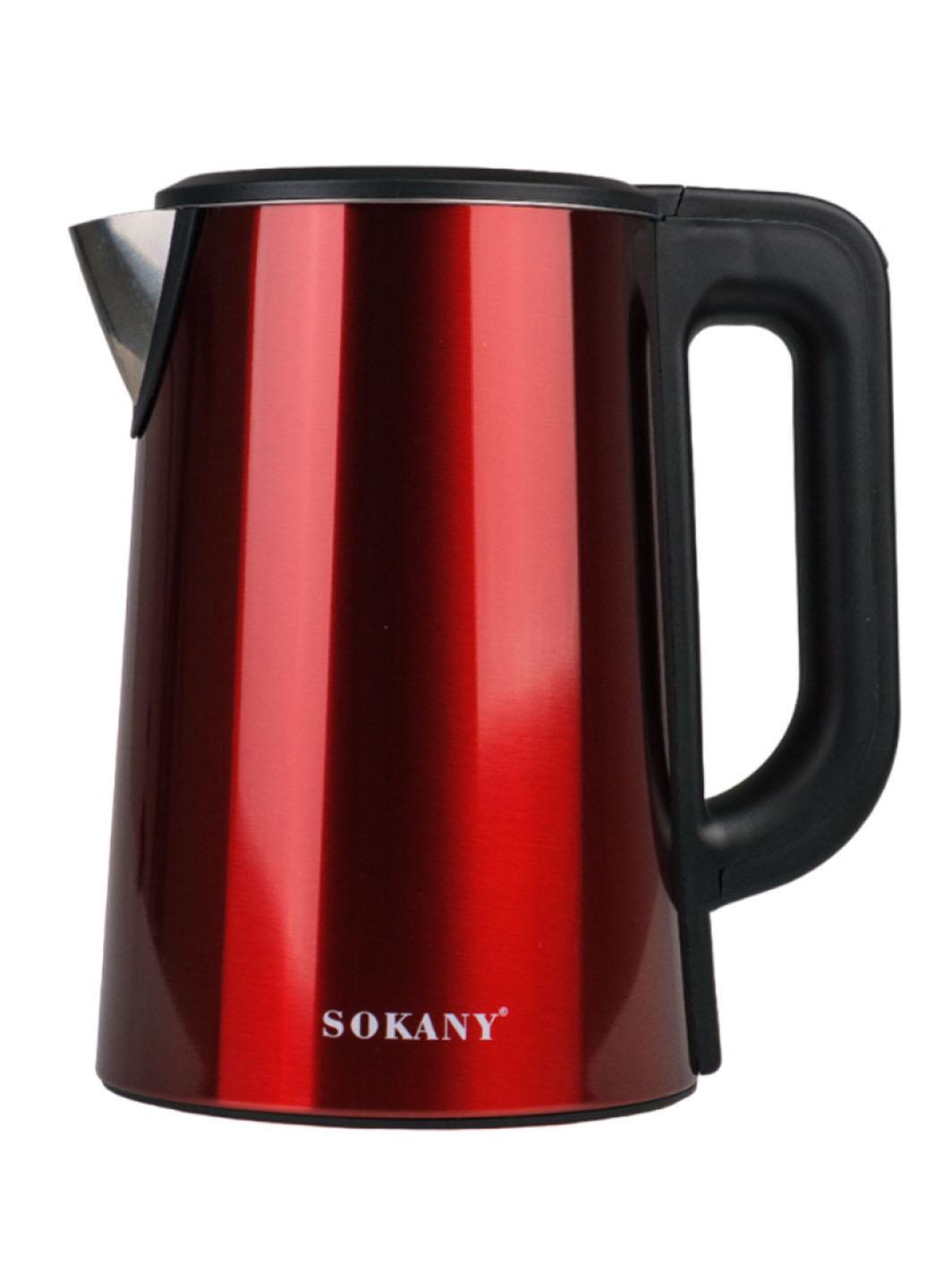 Электрочайник Sokany SK-SH-1088 бесшумный из нержавеющей стали 1500 Вт 2,5 л Красный (1088SL)