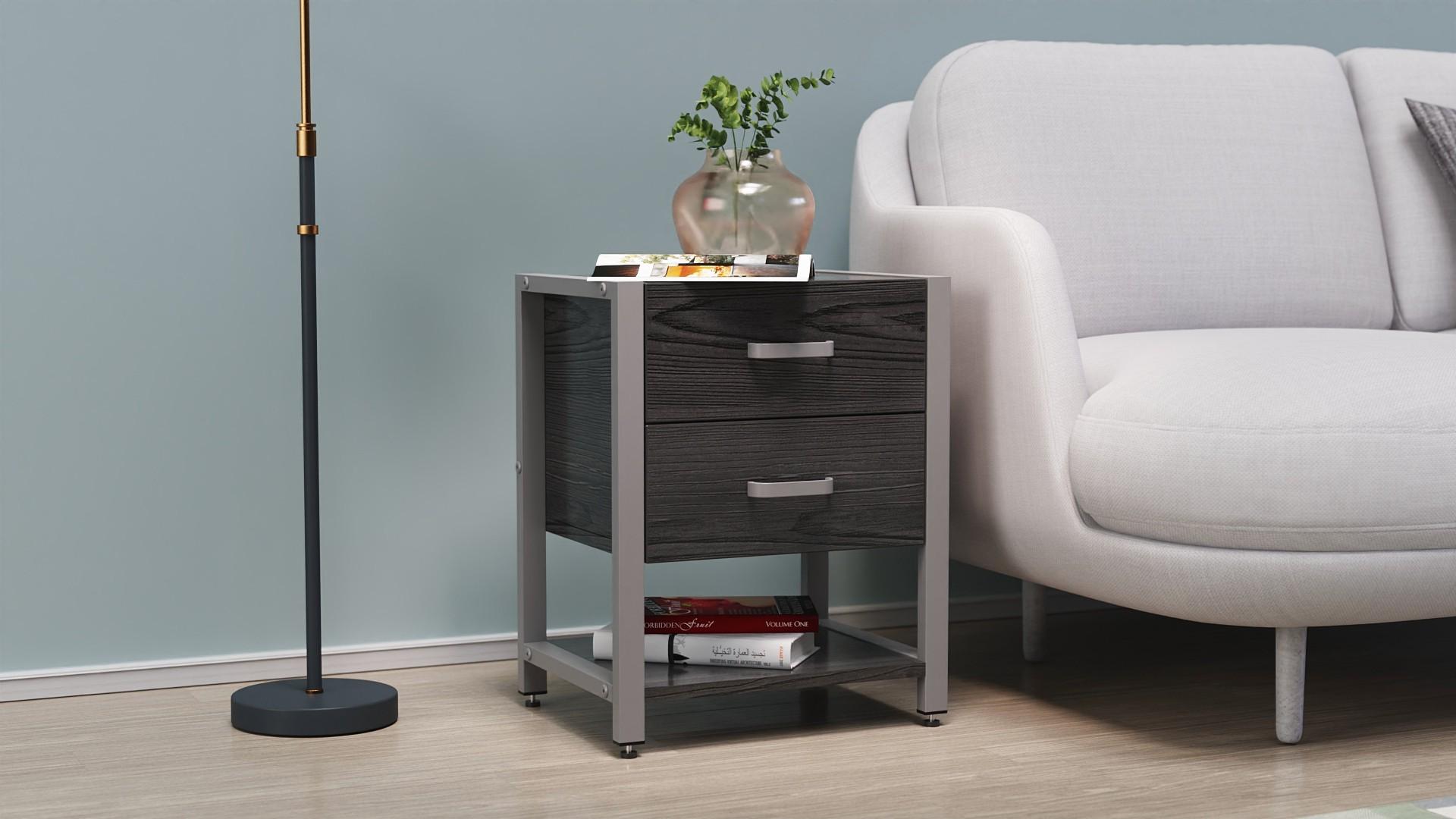 Тумба универсальная Ferrum-decor Вивьен 2/1 ДСП 16 мм 50x41x40 см Серый/Сосная Кембра (FRD-104185)