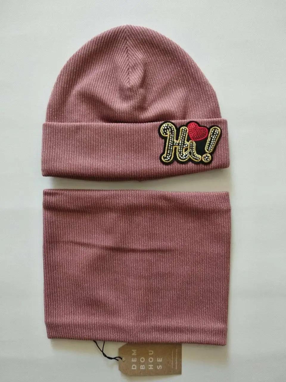 Шапка-хомут для девочки Dembo House Холли р. 48 Розовый (А4582) - фото 2