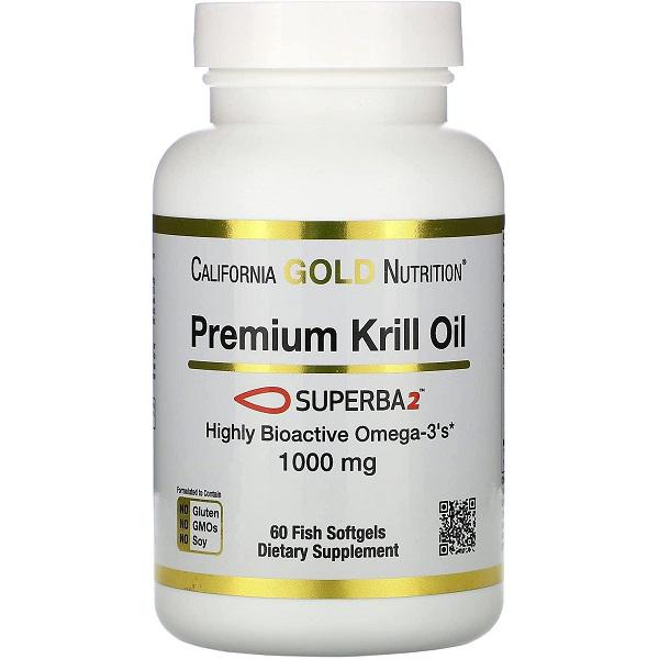 Масло криля California Gold Nutrition Premium Krill Oil with Superba2 1000 мг 60 Fish Softgels