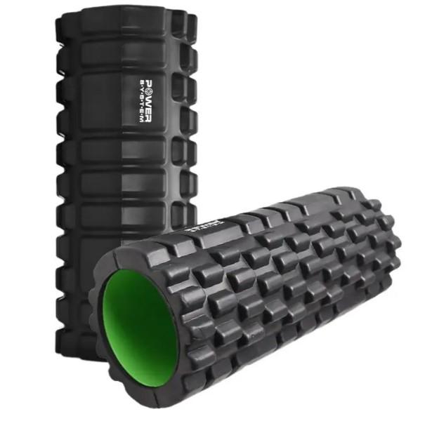 Массажный ролик Power System PS-4050 Fitness Foam Roller 33x15 см Black/Green (60779) - фото 3