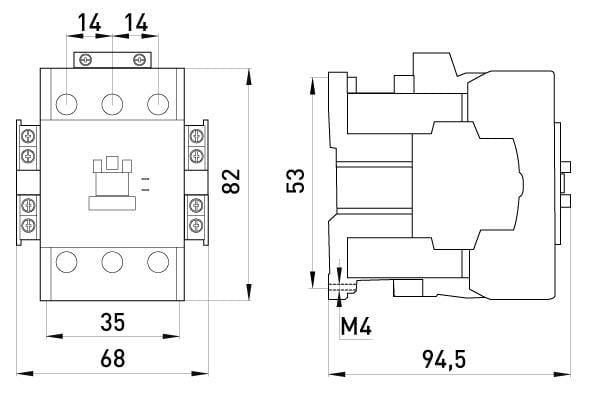 Контактор-пускатель E.NEXT e.industrial.ukc.40.380 40А 380 В 1NO 1NC (i.0090011) - фото 2