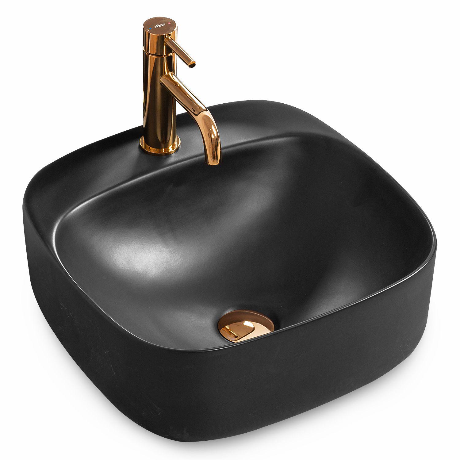 Умывальник накладной CUBO REA LUIZA BLACK MAT REA-U9606 425x425x155 мм Черный (133469)