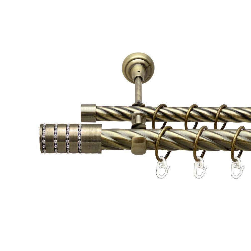 Карниз для штор Orvit Барамелла двухрядный крученая 25/16 мм 200 см Антик (009-1649)