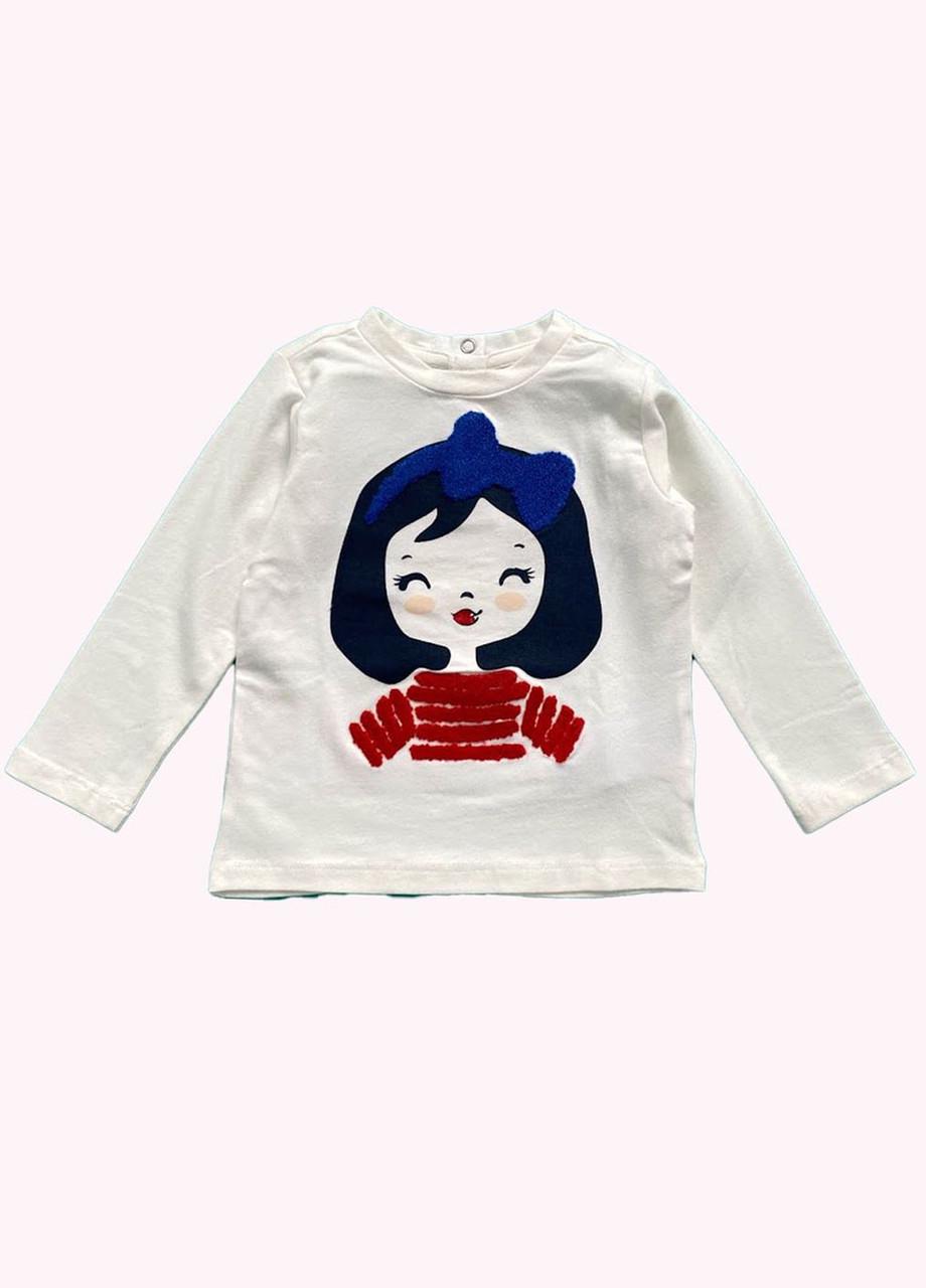 Реглан детский Chicco хлопковый с объемным принтом 5-6 лет 110 см Белый (2082682046)