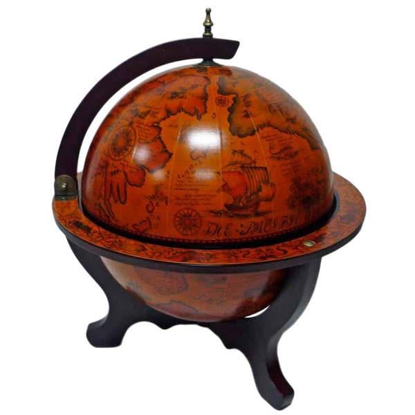 Глобус бар настольный Brigant сфера на 3 ножках 33 см Коричневый (JG 33040 R)