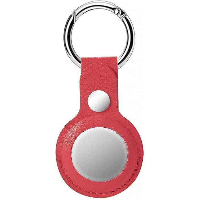 Чехол-брелок из искуственной кожи для AirTag Moko Ring Red Чехол-брелок из искуственной кожи для AirTag Moko Ring Red